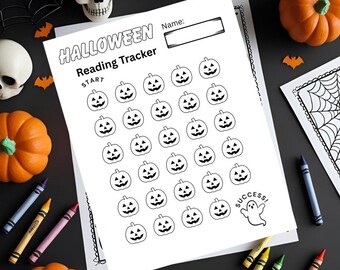 Halloween Reading Tracker: attività di alfabetizzazione stampabile per bambini (download PDF)