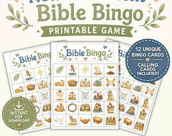 New Testament Bible Bingo for Kids | Learn About Jesus Game for Kids | Sunday School Activity | Faith-Based Family Game