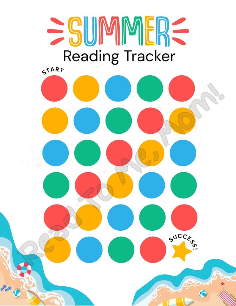 Color Summer Reading Tracker for Kids | Homeschool & Classroom Reading ...
