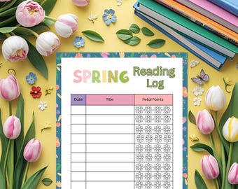 Registro di lettura primaverile per bambini: registro di lettura stampabile (download PDF)