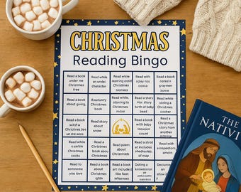 Bingo di letture natalizie sulla Natività: attività basata sulla fede (PDF stampabile)