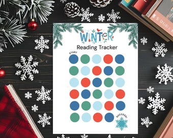 Winter Reading Tracker per bambini: registro dei libri innevati (download digitale stampabile)