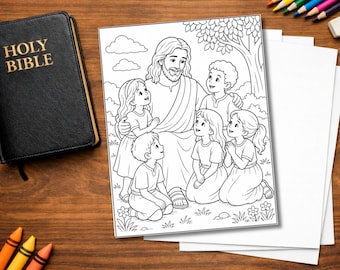 Jesus Coloring Page | Jesus With Children