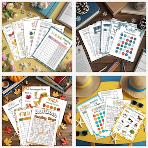 Seasonal Reading Activity Bundle for Kids | Reading Bingo, Trackers, Logs & Scavenger Hunts | Printable PDF | Year-Round Literacy Activities