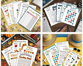 Pacchetto di attività di lettura stagionale: Bingo, registri, tracker - PDF stampabile