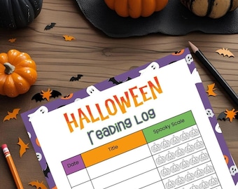 Halloween Reading Log – Printable Tracker for Kids | Spooky Reading Challenge | Jack-o’-Lantern Coloring Chart
