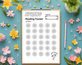 Registro di lettura primaverile per bambini: tabella da colorare stampabile (download PDF)