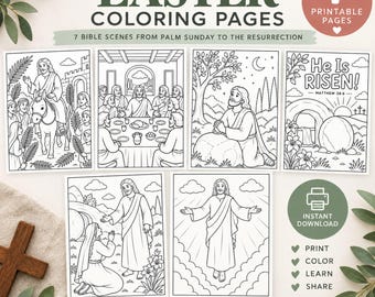 Easter Coloring Pages for Kids Bundle | Christ-Centered Easter Coloring Pack