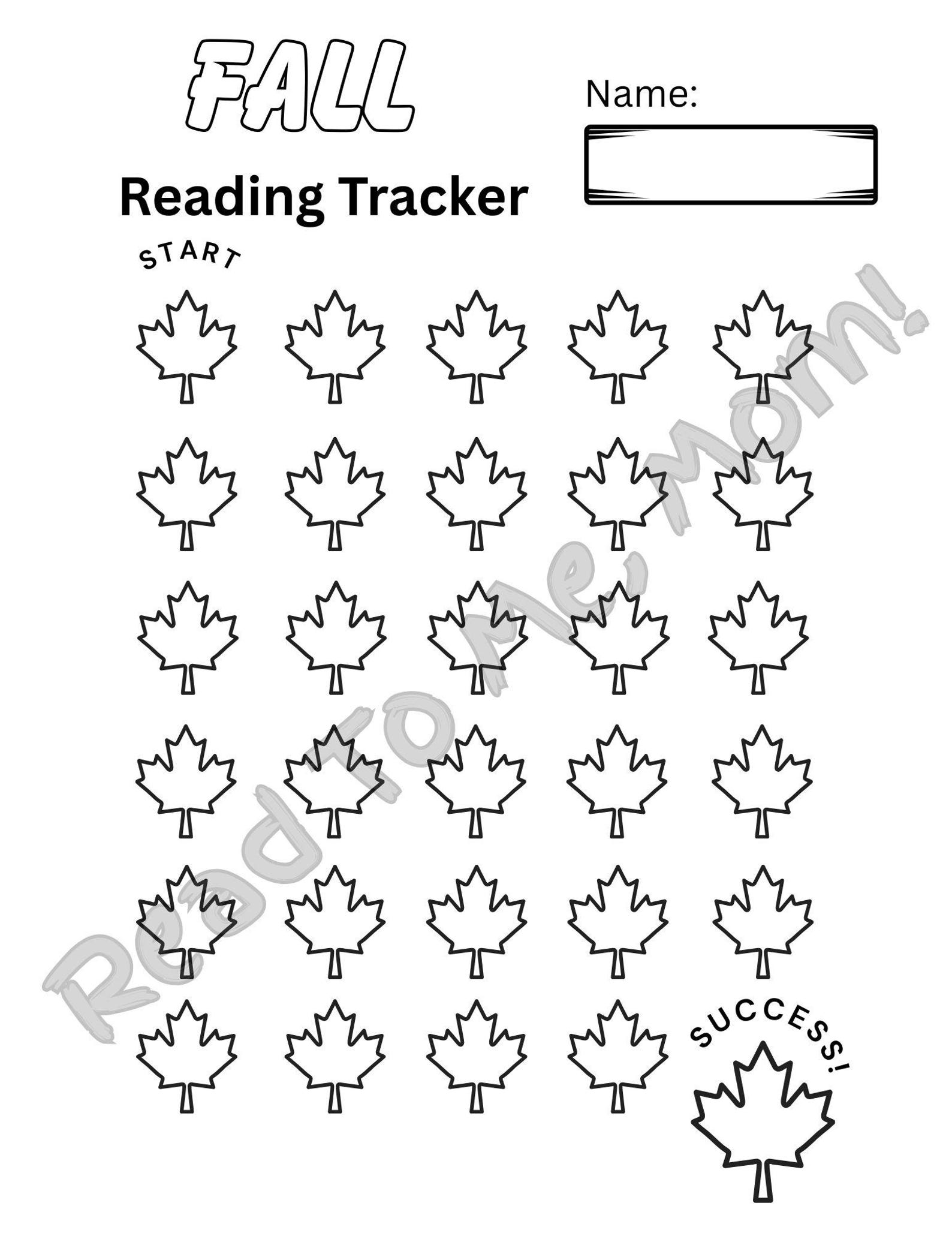 Fall Reading Tracker for Kids: Printable Autumn Literacy Challenge (PDF ...