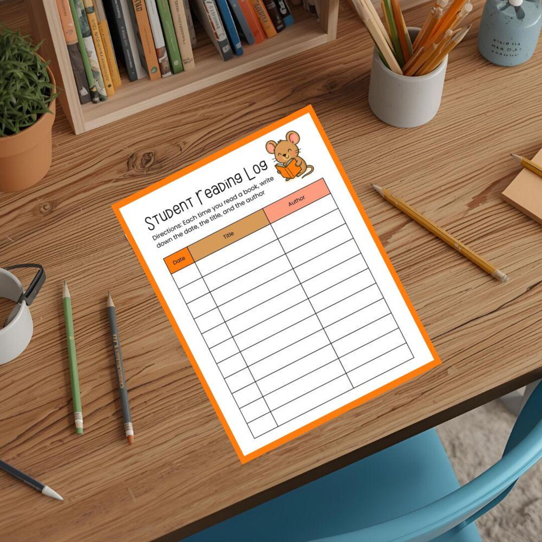 Printable Reading Log for Children, Kids Reading Tracker - Etsy