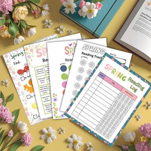 Spring Reading Activity Bundle | Reading Log, Bingo & Trackers for Kids