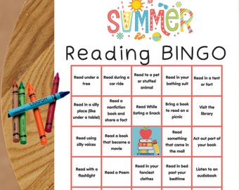 Summer Reading Bingo Printable: Fun Kids' Game (Instant Download PDF)