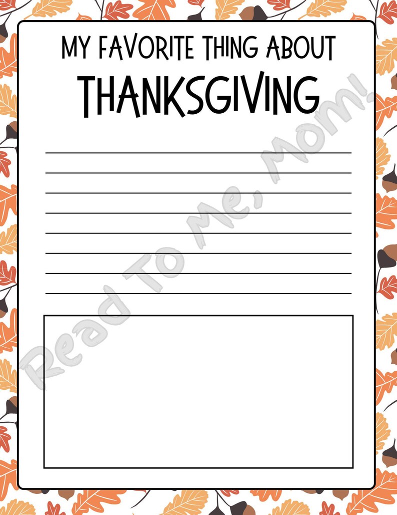 Thanksgiving Writing Activity for Kids | Children's Fall Writing ...