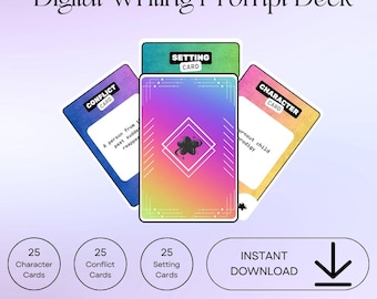 Printable Writing Prompt Card Deck | Over 75 Digital Printable Writing Prompts for Creativity and Inspiration
