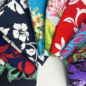 TAHITIAN MOTIF PRINT Cotton Blend Pareu/Pareo for Tahitian Dance