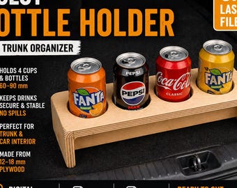 Car Bottle Holder SVG DXF Size Set |3 CNC Plans
