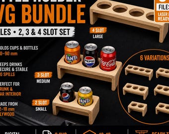 Car Trunk Organizer SVG Bundle – Plywood Bottle Holder Plans (Digital Download)