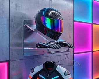 Motorcycle Helmet Wall Holder SVG DXF | Single Rack CNC File (Digital Download)