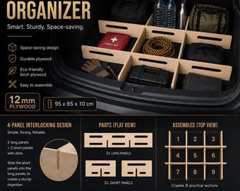 Low Profile Trunk Organizer SVG DXF Files | CNC Car Storage Plans | Diy Plywood Box
