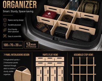 Road Trip Trunk Organizer SVG Files | DXF Van & SUV Storage  Plans | Diy Car Organizer