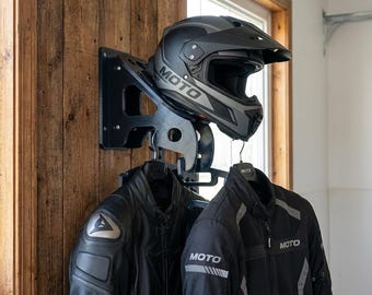 Motorcycle Helmet Holder CNC File | Single Wall Rack SVG DXF (Digital Download)