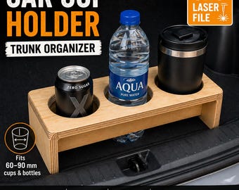 Car Cup Holder Trunk Organizer – CNC Laser Cut Plywood Plans (SVG DXF)