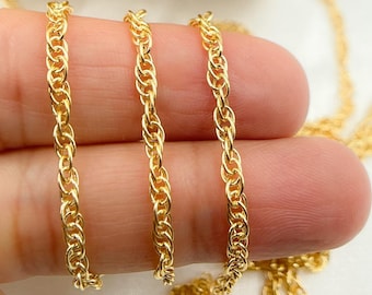 14k Gold Filled Rope Chain, 2.5mm, Custom Length for Permanent Jewelry. 020RGF