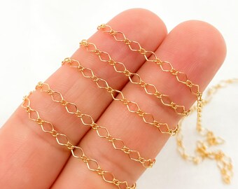 14K Gold‑Filled Long & Short Link Chain – Sold by the Foot for Permanent Jewelry. 16MQGF