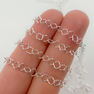 Catena a maglie a quadrifoglio in argento sterling 925 a piede, catena con motivo a quadrifoglio per la creazione di gioielli, catena a quadrifoglio all&#39;ingrosso. V277SS