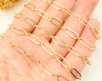 14K Gold-Filled Flat Oval Link Chain – DIY Jewelry Supply (Sold by Foot). 281FGF