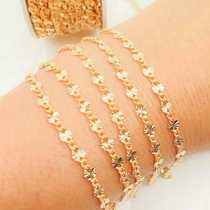 14K Gold‑Filled Textured Marina Link Chain • Marina Style • Unfinished Chain by the Foot • Permanent Jewelry Supply. V212GF