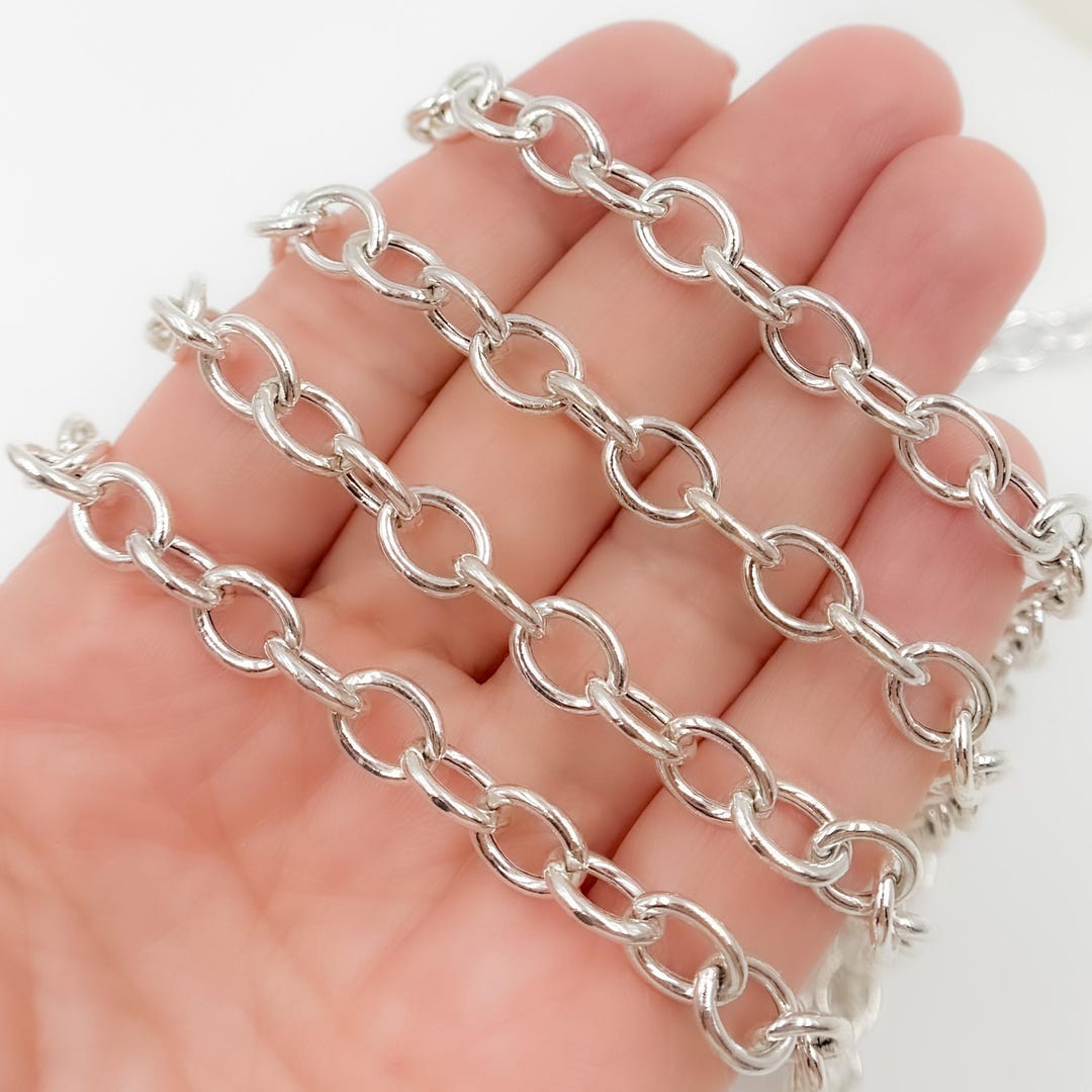 Smooth Round Chain Sterling Silver Smooth Oval Chain, Permanent Jewelry Making Bulk Supply ...