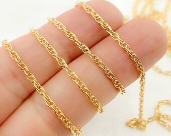 14k Gold Filled Rope Chain, 1.5mm, Custom Length. 015RGF