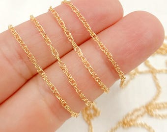 14k Gold Filled Rope Chain by Foot, 1.3mm, Jewelry Making Supplies. 010RGF