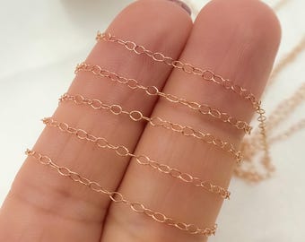 14K Rose Gold Filled Cable Chain – 3mm Link Chain by the Foot. 1020RGF