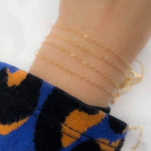 14K Gold Filled Flat Cable Chain – Link Chain by the Foot, Dainty Wholesale for Permanent Jewelry, Trending Chains by Foot. 1018FGF