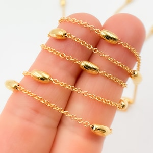 14k Gold Filled Satellite Chain by Foot – Unfinished Bead Chain, Bulk Wholesale, Gold Filled Chain for Jewelry Making. 1473.1GF