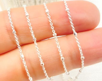925 Sterling Silver Satellite Chain, Jewelry Making Supply. Z36SS