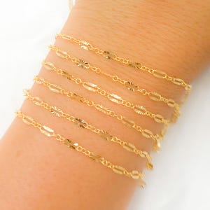 14K Gold‑Filled Textured Marina Link Chain • Marina Style • Unfinished Chain by the Foot • Permanent Jewelry Supply. 163SBSFGF