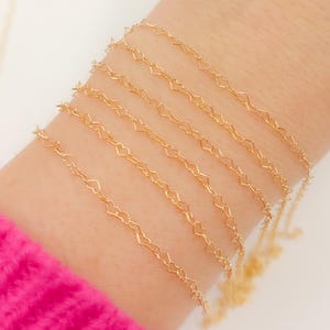 14K Gold Filled Herz-Gliederkette, 14k gold filled Kette zu Fuß, Herz Halskette Kette, winzige Herz Gliederkette für dauerhaften Schmuck. A35/SPPF
