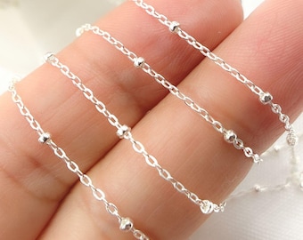 Sterling Silver Satellite Chain, Delicate Jewelry Chain By The Foot. 1104SS