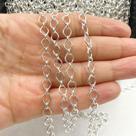 925 Sterling Silver Long and Short Chain for Jewelry Making. Z77SS