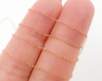 Cadena de eslabones finos chapada en oro de 14 quilates (1020CGF)