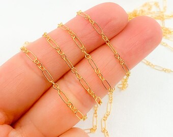 14k Gold Filled Long and Short Link Chain – DIY Jewelry Supply. 143GF