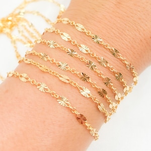 14K Gold‑Filled Textured Marina Link Chain • Marina Style • Unfinished Chain by the Foot • Permanent Jewelry Supply. 193SBSFGF