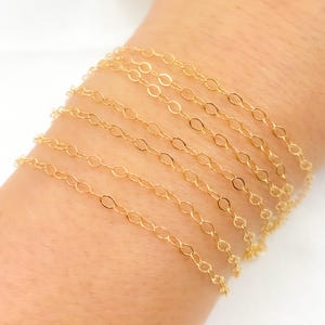 14K Gold Filled Cable Chain – Link Chain by the Foot, Dainty Wholesale for Permanent Jewelry, Trending Chains by Foot. 1310FGF