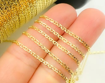 Cadena Marina plana de oro macizo de 14k, joyería para usar a diario. 040FLP1FGT2A9L001byFt