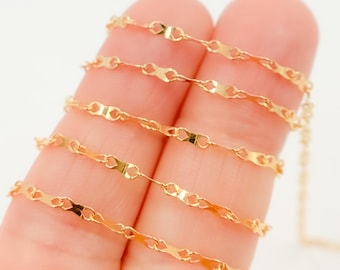 14k Gold Filled Infinity Link Chain, Permanent Jewelry By The Foot. V283GF