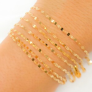 14K Gold‑Filled Textured Marina Link Chain • Marina Style • Unfinished Chain by the Foot • Permanent Jewelry Supply. V197GF