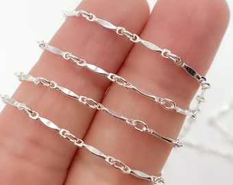 925 Sterling Silver Bar Chain, for Jewelry Wholesale Supply. 568SS